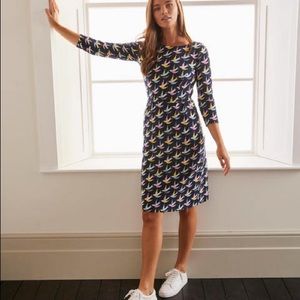 Boden Penny Jersey Dress Swallows Print sz 10